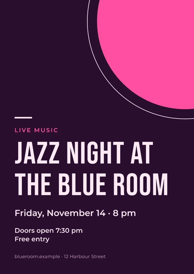 An event poster made in Graphivo's editor