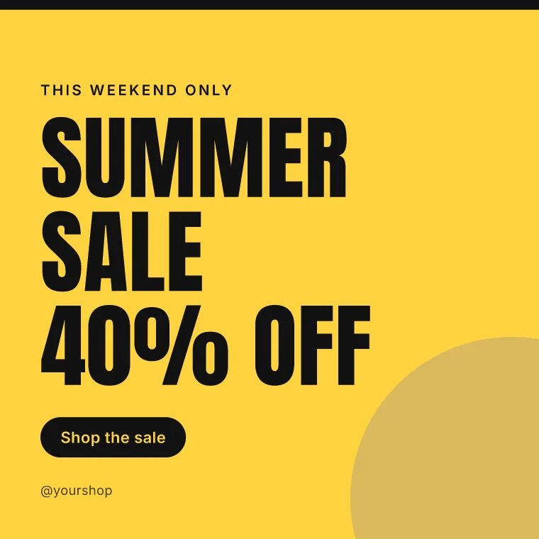 A sale announcement for Instagram made in Graphivo's editor